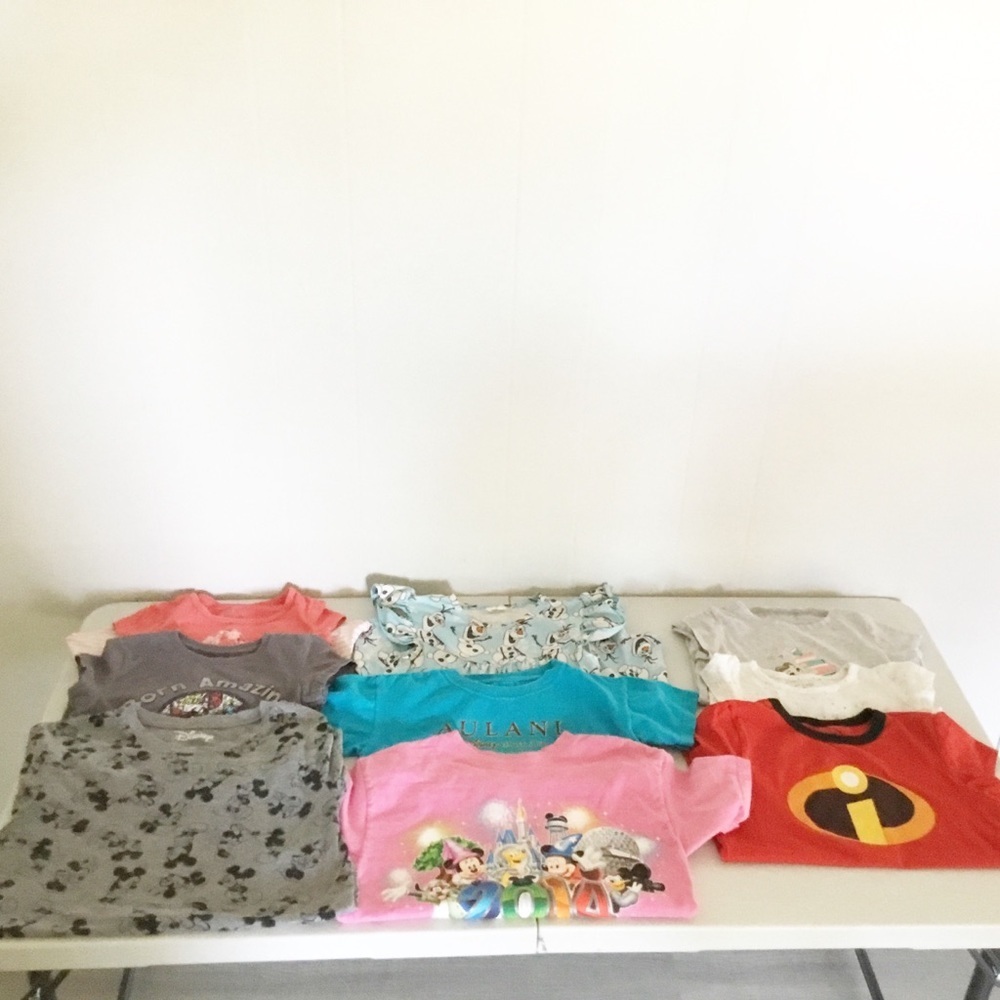 Disney Girls Lot Tee Shirts Size:4-8 Belle Stitch